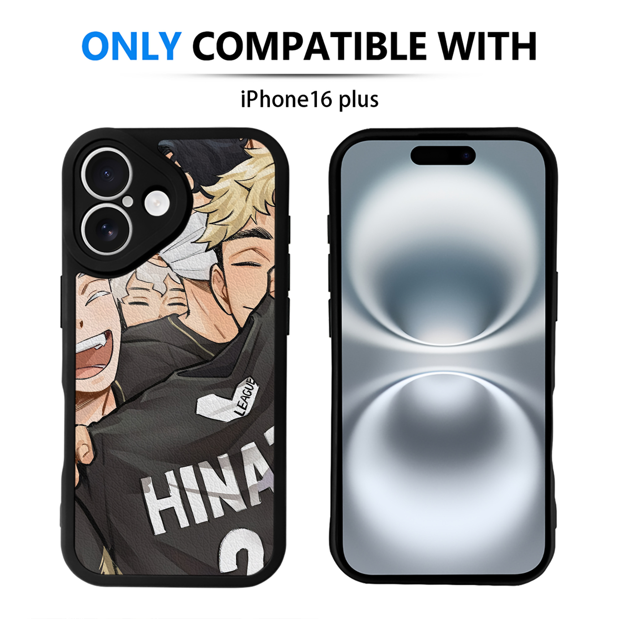 （画像用） ハイキュー!! Haikyu!! 【iPhone 16シリーズ対応】シリコンスマホケース（レザー調） 材質：シリコン